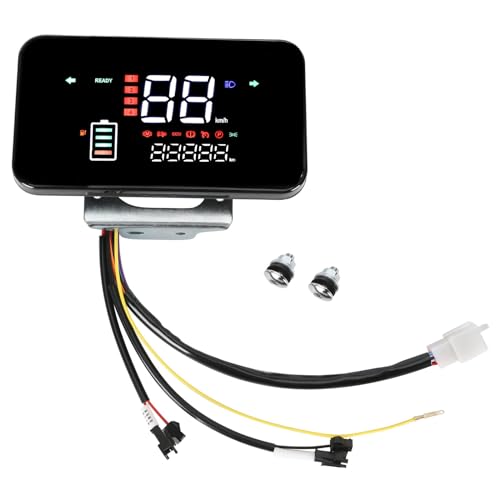 48V 60V 64V 72V Electric Bike LCD Display Speedometer Multifunction Meter Control Panel Screen for E Bike Scooter Go Kart ATV Quad Drift Trike Battery Indicator KMH Only