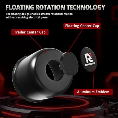 RTrhinotuning 4.88" Floating Wheel Center Caps Stainless Steel Self-Leveling Emblem Trailer Hub Caps Push Through Truck Rim Center Caps Black 4.47" Height 4 PCS - color: Black, size: 4.88" Center Hole, 4.47" Height
