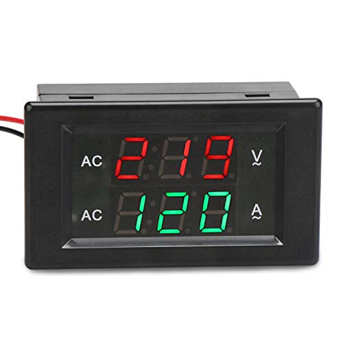 DROK Volt Amp Meter, AC 500V 200A Digital Voltmeter Ammeter Panel, 0.39 Inches LED 2in1 Multimeter, 2-Wire Voltage Amperage Tester Gauge with Current Transformer - size: AC 500V 200A