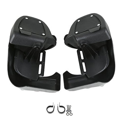 TCT-MOTORPARTS 1 1/4" Highway Engine Guard Crash Bar w/Lower Vented Leg Fairing Fit For Harley Touring Street Glide Electra Glide FLHT Road King 1997-2008 - color: Black Engine Crash Bar+Vivid Black Lower Fairing