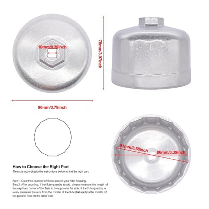 86mm 16 Flutes Oil Filter Wrench, Aluminum Cap Removal Tool - style: 86mm 16 flutes