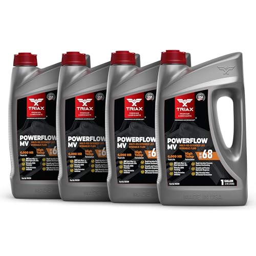 TRIAX Powerflow AW 68 Multi-Viscosity HLP Hydraulic Oil | 6,000 Hour Extended Life | Triple Anti-Wear | True All Season | Pour Point Down to -40F | Virtually Zero Foaming (4 Gallon Pack) - size: 4 Gal Pack