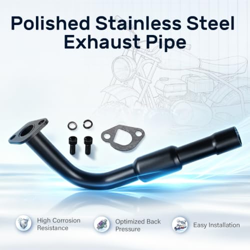 Black performance 212cc Mini Bike Exhaust Pipe With Female Thread - color: Black