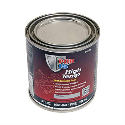 POR-15 High Temperature Paint, High Heat Resistant Paint, Weather and Moisture Resistant, 8 Fluid Ounces, Aluminum - color: Aluminum, size: 8 Fl Oz (Pack of 1)