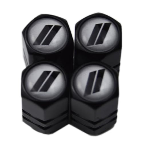 (Set of 4) 63mm=2.5 inches // Slash Wheel Center Caps Covers HubCaps + Tire Valve Stem Caps Trim for Dodge Charger Challenger Durango Hornet Dart R/T SRT Magnum Nitro Journey Caliber Avenger - color: black // on silver wheel caps + tire valve caps