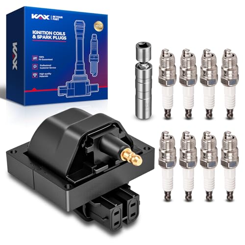 KAX Ignition Coil & 8 Spark Plugs Set for C1500 K1500
