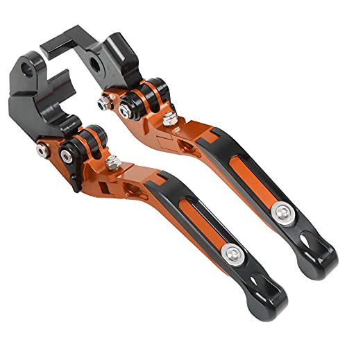 Motorcycle Foldable Brake Clutch Levers Adjustable Aluminum Handlebar Lever Replacement for Honda CB750 XL750 TransAlp 2023 2024 2025 (Orange) - color: Orange