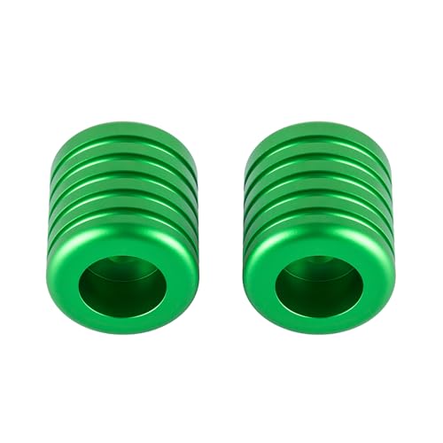 Advanblack CNC Aluminum Motorcycle Frame Sliders – Crash Bar Slider for Harley 1-1/4” Flat Out & Highway Crash Bars/Saddlebag Guards – Red, Gold, Black, Silver – Bolt-On Pair with Screws (Green CNC) - color: Green CNC