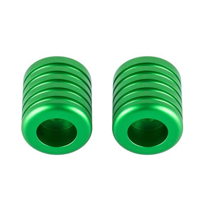 Advanblack CNC Aluminum Motorcycle Frame Sliders – Crash Bar Slider for Harley 1-1/4” Flat Out & Highway Crash Bars/Saddlebag Guards – Red, Gold, Black, Silver – Bolt-On Pair with Screws (Green CNC) - color: Green CNC