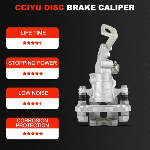 cciyu Rear Left Disc Brake Caliper Assembly with Bracket 19-B1447 - size: Rear Left[19-B1447]