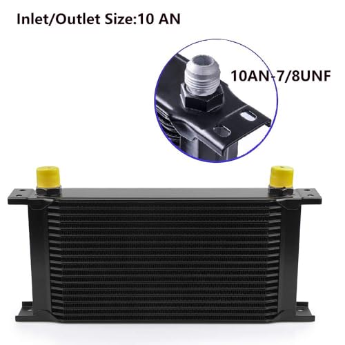 19 Row AN10-10AN Stacked Plate Oil Cooler With Mounting Bracket - color: Oil Cooler+Mounting Bracket, size: 19 Row-BK