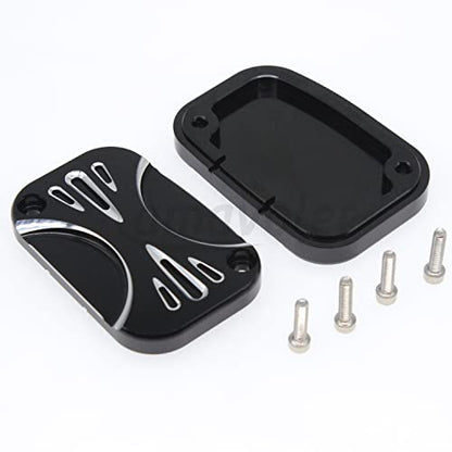 Brake Master Clutch Cylinder Covers CNC Aluminium Brake Master Cylinder Fluid Reservoir Cap Compatible with Harley Touring Electra Glide Road Glide 2008-2017. (style-2) - color: style-2