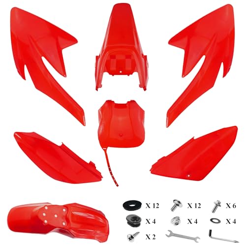 PRO BAT 7 PCs Plastics Fender Kit & Tank & Seat & Bolt - color: Red Plastic Fender Kit