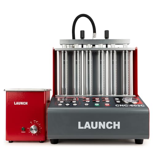 LAUNCH CNC-603C Fuel Injector Cleaning Machine - 2026 Latest Version 6-Cylinder Automotive Ultrasonic Fuel Injection System Tester and Cleaner with Exclusive Automatic Oil Discharge Function