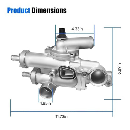 Engine Coolant Thermostat Housing Assembly Fit for Chrysler 200 2011-2014 for Sebring 2008-2010 for Dodge Avenger 2008-2014 for Journey 2009-2017 for Patriot 2013-2017 Replace 68003582AB 902-319