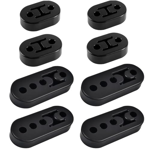 8 Pieces Rubber Exhaust Hanger, 4 Holes Adjustable Muffler Hanger, Heavy Insulator Support Bushing Installation, 2-Hole Exhaust Hanger 0.47 Inch, Weather-Resistant High-Density Tailpipe Hanger