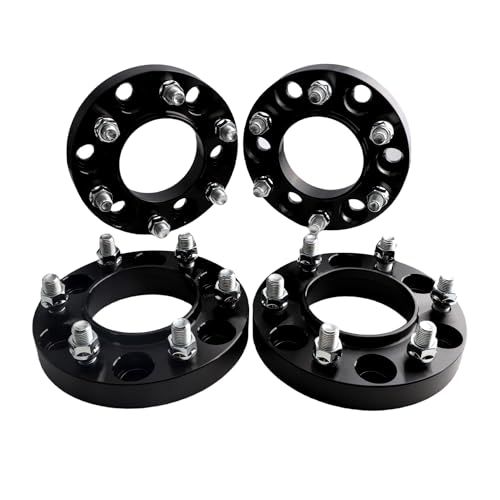 4pcs 1" 6x5.5 Hub Centric Wheel Spacers 6X139.7 95.2mm Bore 14X1.5 Studs Copatible for Toyota Tacoma 2024-2026, 2022-2026 Tundra,2023-2026 Sequoia,2021-2026 LX600,2023-2026 GX550 Black