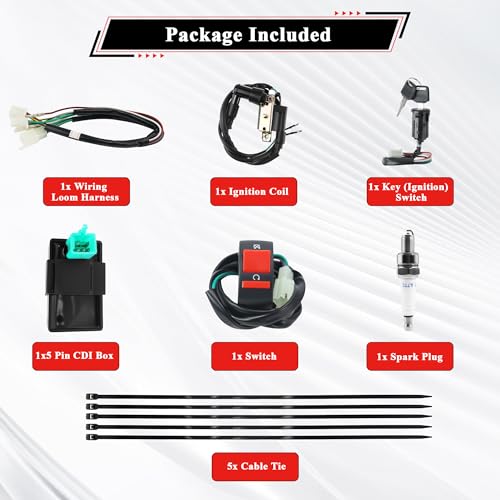 Rebuild Kick Start Dirt Pit Bike Wire Harness Wiring Loom Kit - color: White