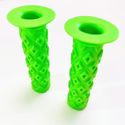 Bike Grips Bicycle Handlebar End Grips Replacement Handle Bar Grips Non-Slip Soft Rubber Protector for Mountain Bike Tricycle Wheel Chair - color: GREEN