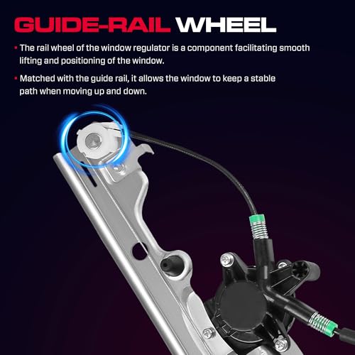 Front Driver Side Power Window Regulator with Motor (2 Pins) Fit for 2001-2006 Chevrolet Silverado 1500 3500, Avalanche Suburban GMC Sierra 1500 2500 3500 Yukon XL Cadillac Escalade, 741-644 - size: Front Driver (LH)