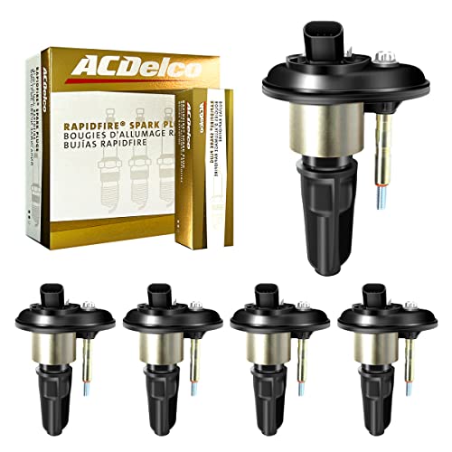 MAS Set of 5 Ignition Coils Pack & Acdelco Platinum Spark plugs Compatible with Chevrolet GMC Isuzu Hummer Colorado H3 i-250 i-370 2.8L 3.5L Replacement for UF303 5C1392 12568062