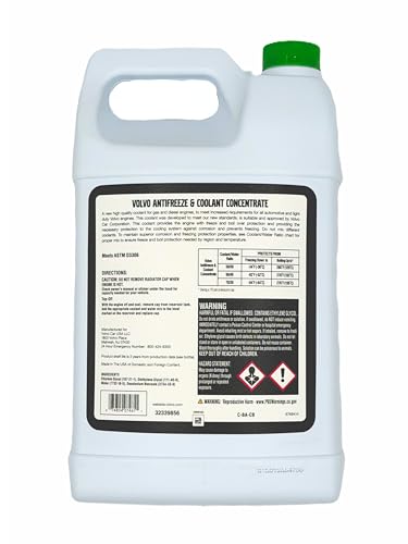 Volvo Genuine Antifreeze & Coolant Concentrate, Green, 1 Gallon, for Gas and Diesel Engines - 32339856
