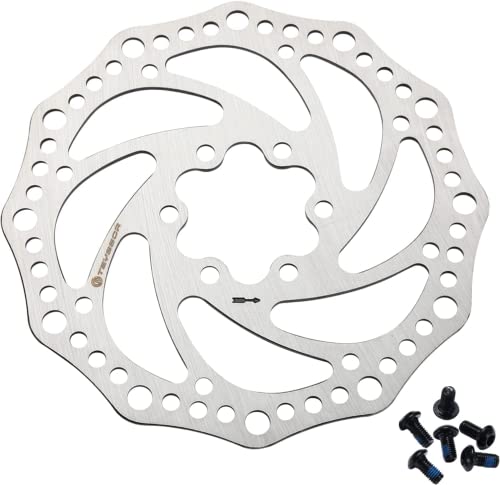 Teyssor 140mm 160mm 180mm 203mm Bike Disc Brake Rotor with 6 Bolts Fit for Road Bike Mountain Bike BMX MTB - color: Silver