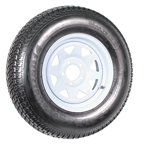 eCustomrim 2-Pack Trailer Tire Rim Assembly ST205/75D14 LRC 5 Lug White