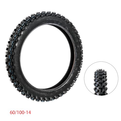 80/100-12 3.00-12 Rear 60/100-14 2.50-14 Front Tire Inner Tube for KLX110 KX60 KX65 PW80 TTR90 TTR110 CRF70 XR70 RM60 JR80 DS80 DRZ110 Apollo RFZ SSR TaoTao 110cc 125cc Pit Dirt Bike - size: 80/100-12" 60/100-14"