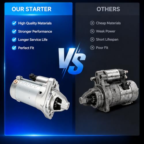 17841 Starter Motor Replacement Compatible with 2003-2008 Toyota Corolla Matrix & Pontiac Vibe 1.8L L4,12V 1.6KW 10Teeth,Replace# 28100-0D080 28100-22090 - size: 17841
