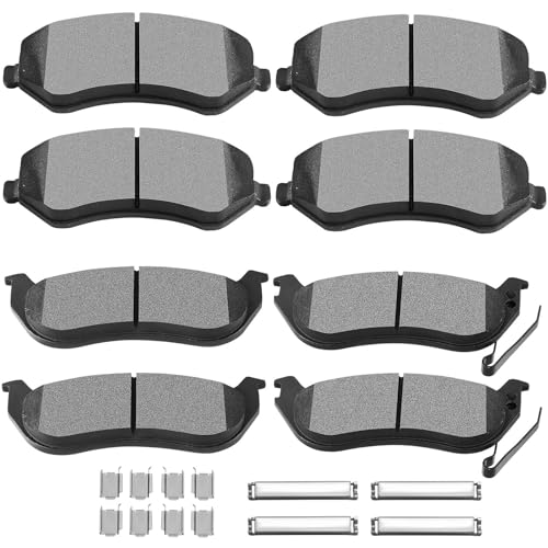 SCITOO Semi-Metal Disc Brake Pads Set Front Rear For Jeep For Liberty 03-07 - size: Front D856A & Rear D981
