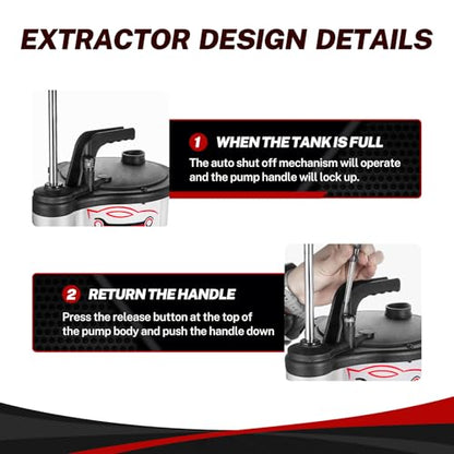 BILITOOLS 9L Manual Oil Extractor Pump for Automotive Engine Oil Change - size: Manual