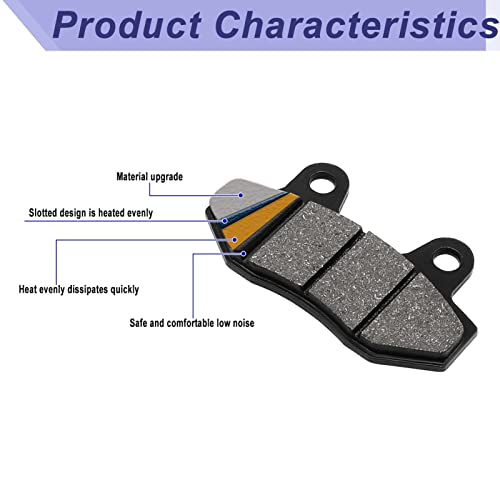 Front and Rear Brake Pads for Kawasaki Ninja 250R 300 400 EX250 EX300 EX400 2008-2023 Brute Force 750 KVF750 KL650 KlR650