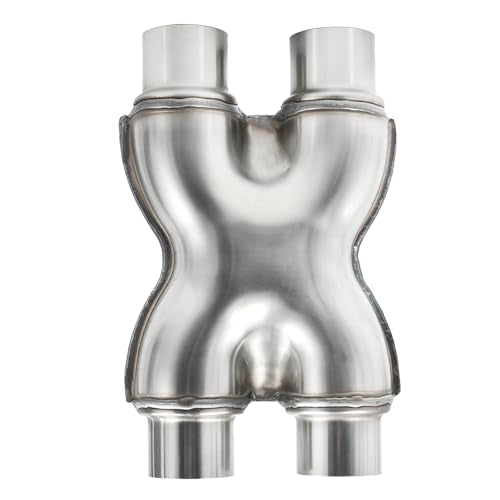 T409 Stainless Steel X Pipe 2.25'' Inch ID Dual to 2.25'' Inch ID Dual Stamped Exhaust Adapter Connector, Crossover X-Pipe,Overall Length: Approx. 12", Universal - size: 2.25" Dual to 2.25" Dual