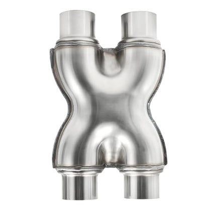 T409 Stainless Steel X Pipe 2.25'' Inch ID Dual to 2.25'' Inch ID Dual Stamped Exhaust Adapter Connector, Crossover X-Pipe,Overall Length: Approx. 12", Universal - size: 2.25" Dual to 2.25" Dual