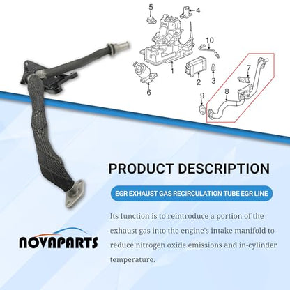 NOVAPARTS 12569076 12556644 598-204 EGR Exhaust Gas Recirculation Tube EGR Line for Cadillac Escalade Chevy Avalanche 1500 Express Silverado 1500 2500 3500 Tahoe GMC Savana Sierra 2500 3500 Yukon