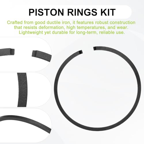 M METERXITY 2-Pack Engine Piston Rings Kit, 34mm x 1.5mm Thick Ductile Iron Piston Ring Set Standard Replacement for Small Engines/Motors/Machinery [Black] - size: 34mm x 1.5mm