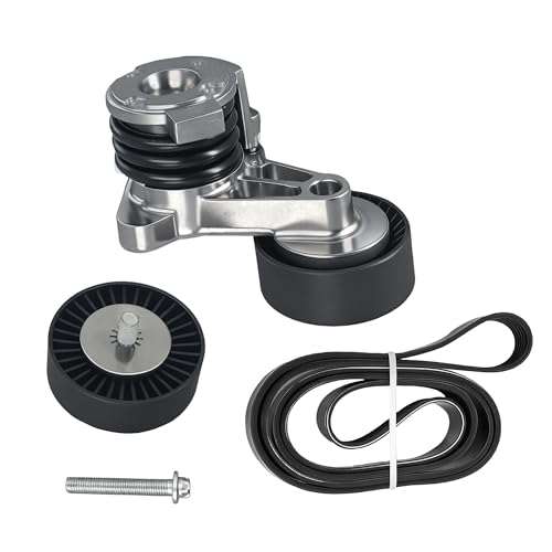 Drive Belt Pulley Tensioner Kit For BMW 128i 325xi 328i 330xi - size: 1x Tensioner & 1x Pulley & 1x Belt