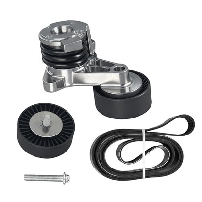 Drive Belt Pulley Tensioner Kit For BMW 128i 325xi 328i 330xi - size: 1x Tensioner & 1x Pulley & 1x Belt