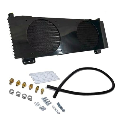 40k Transmission Oil Cooler Kit - color: Black with cover