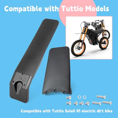 Dirt Bike Front and Back Fenders Compatible with Tuttio Soleil 01 Electric Bike Fender Kit Black E-Bike Mudguard Replacement Parts