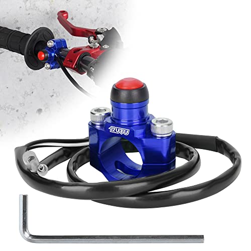 CNC Universal Engine Stop Start Kill Switch Button for 22mm Handlebar-Blue - color: Blue, size: with Mounting Backplate