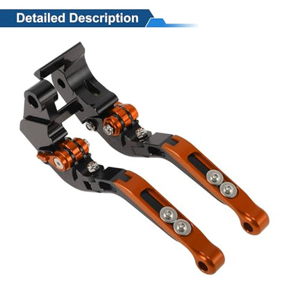 Short/Long Brake Clutch Levers for Kawasaki Ninja ZX6R 636 00-04 - color: Black Handle Orange End