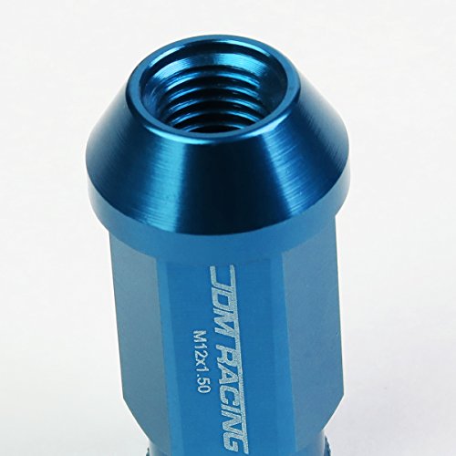 Auto Dynasty 20-Piece M12 x 1.5 Extended Aluminum Alloy Wheel Lug Nuts+Adapter Key (Light Blue) - color: Light Blue