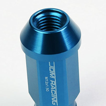 Auto Dynasty 20-Piece M12 x 1.5 Extended Aluminum Alloy Wheel Lug Nuts+Adapter Key (Light Blue) - color: Light Blue