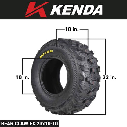 Kenda Bearclaw EX K573-23x8-10 Front & 23x10-10 Rear ATV/UTV Tires (4 pk) - size: 23x8-10;23x10-10 (4 Pack)