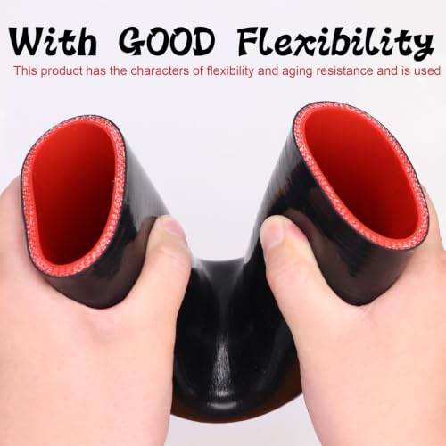 90 Degree Elbow ID 2.25 inch (57mm) Silicone Coupler Hose 4-Ply - size: ID 2.25"