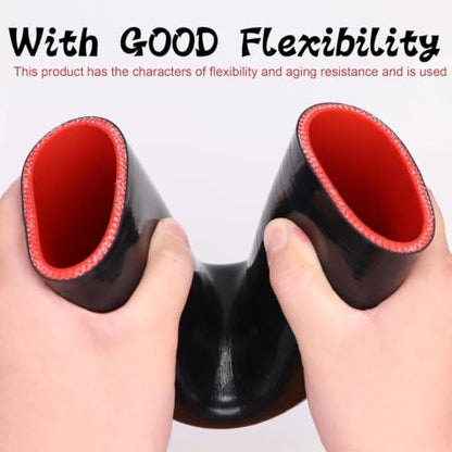 90 Degree Elbow ID 2.25 inch (57mm) Silicone Coupler Hose 4-Ply - size: ID 2.25"