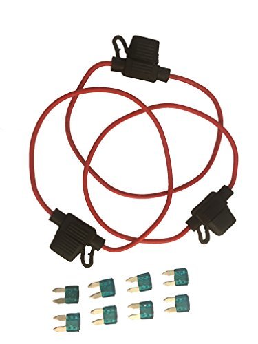 Automotive Car Truck in-line 16 Gauge Fuse Holder for Mini Blade Type Fuse 3 Pieces + 8 Pieces Mini Blade Fuse 15Apm - size: Mini-15A