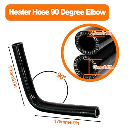 2Pcs 5/8'' (16mm ID) 90 Degree Elbow Heater Hoses